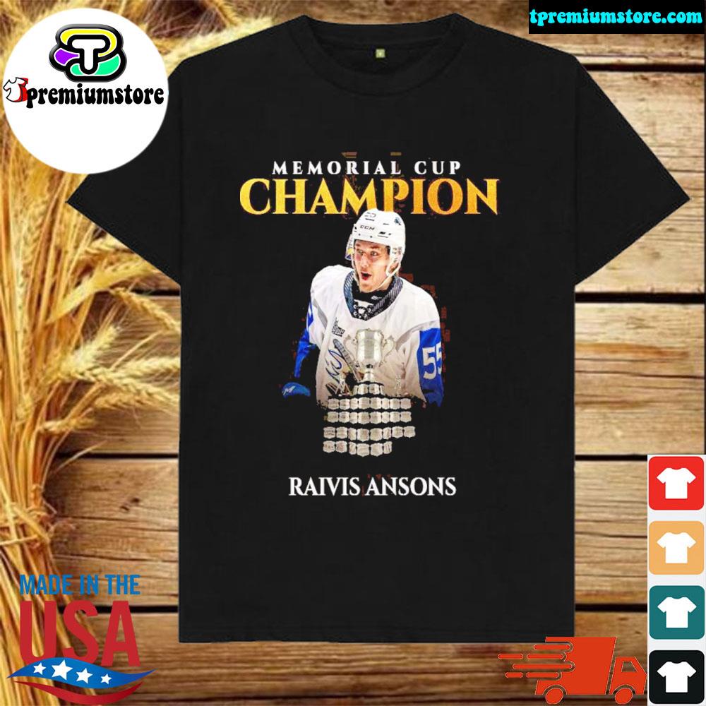 Congratulations to raivis ansons on winning the chl saint john sea dogs 2022 memorial cup champions shirt