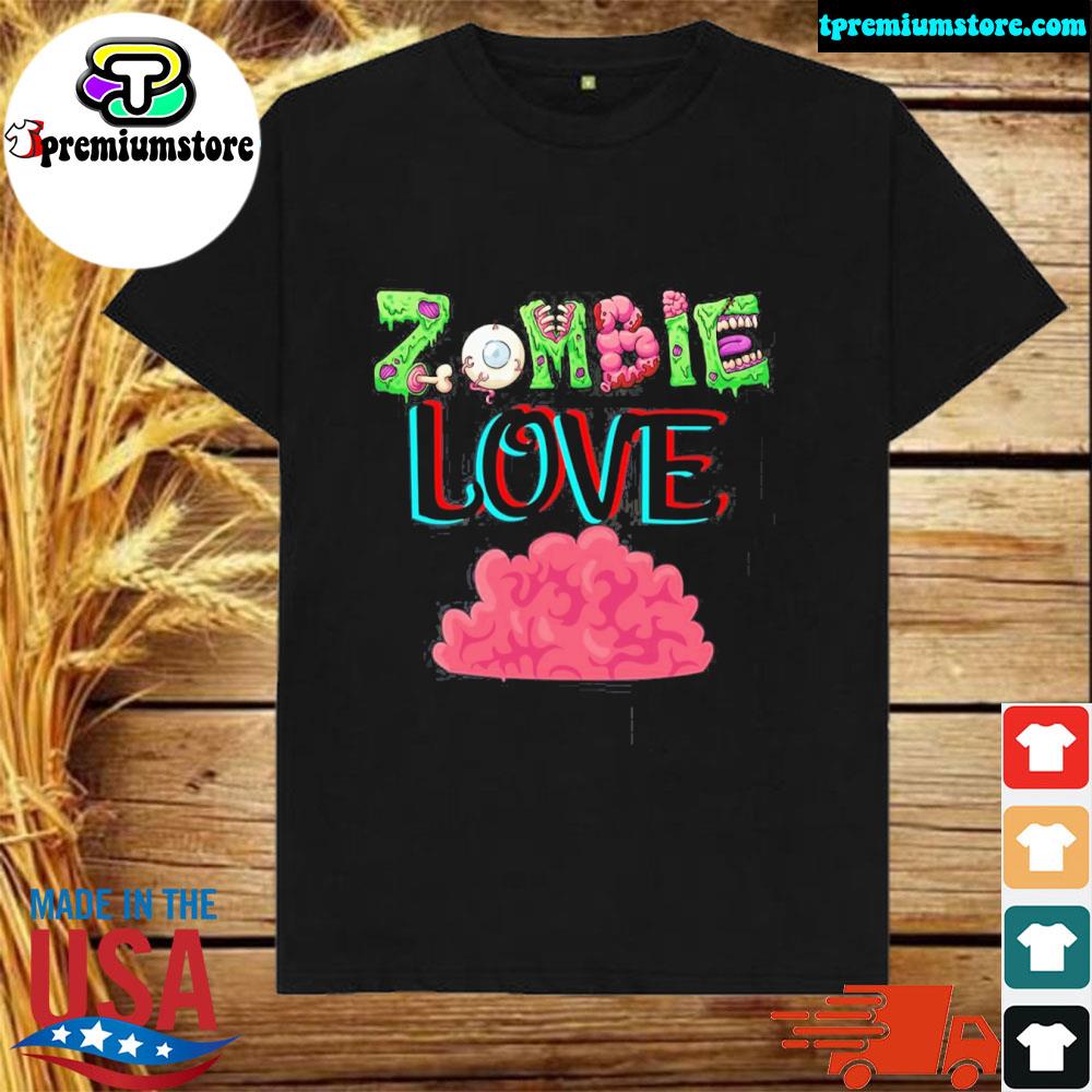 Official creepy zombies love brains halloween shirt