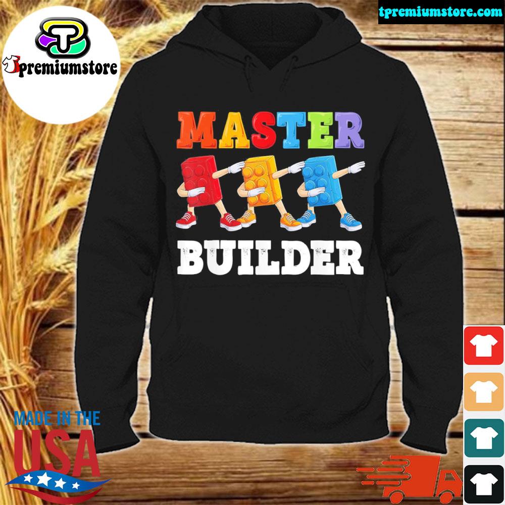Official master builder funny building blocks bricks s hodie-black