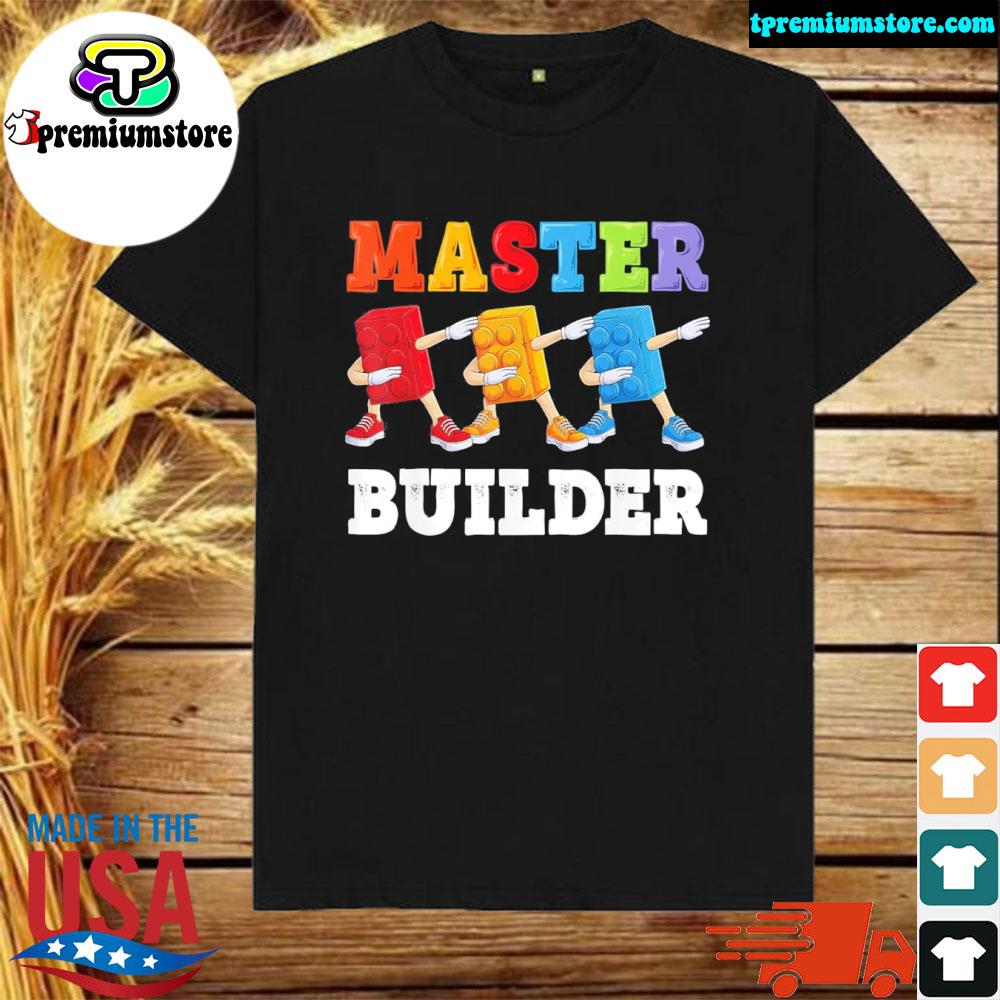 Official master builder funny building blocks bricks shirt