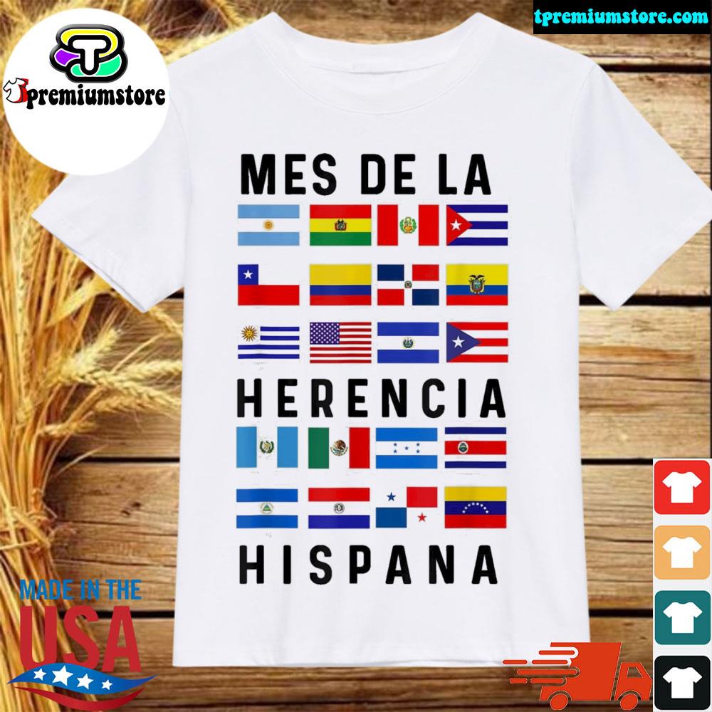 Official mes de LA herencia hispana camiseta latino pride flags shirt