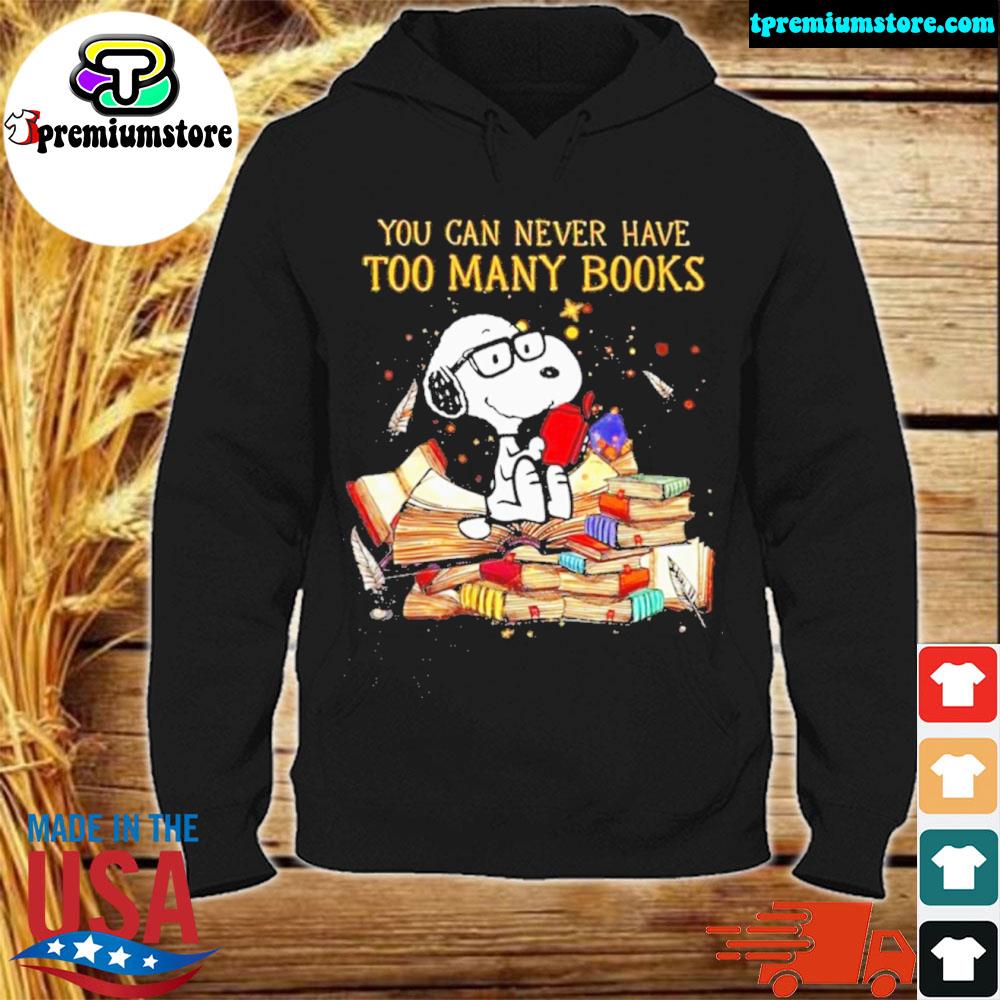 Official snoopy you can never have too many books s hodie-black