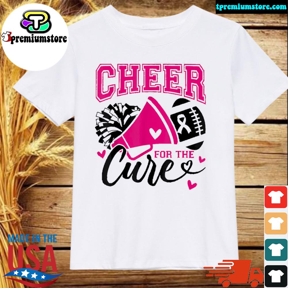 Official cheer For The Cure Football Pink Ribbon Breast Cancer T-Shirt