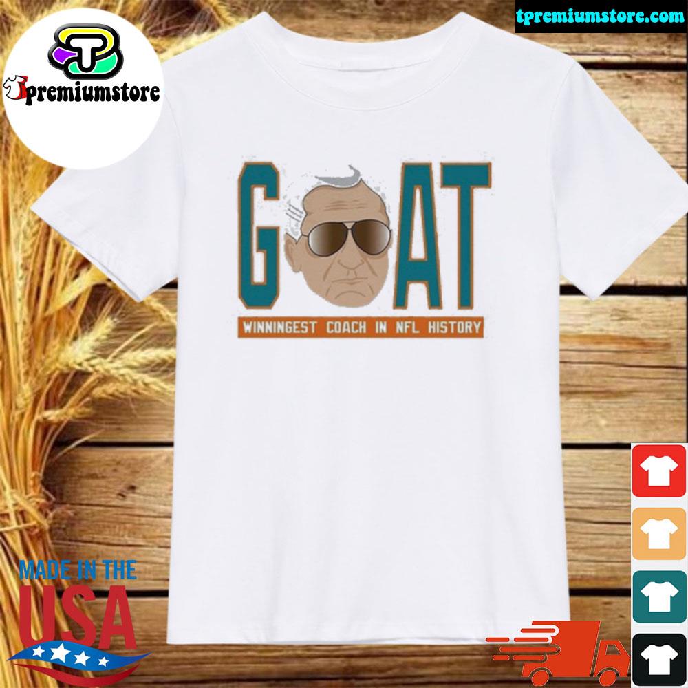Official miami Dolphins Goat Winningest Coach In Nfl History T-Shirt