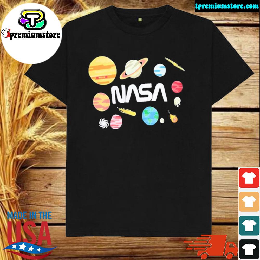 Official neon Riot NASA Planets Black Vintage Nasa T-Shirt