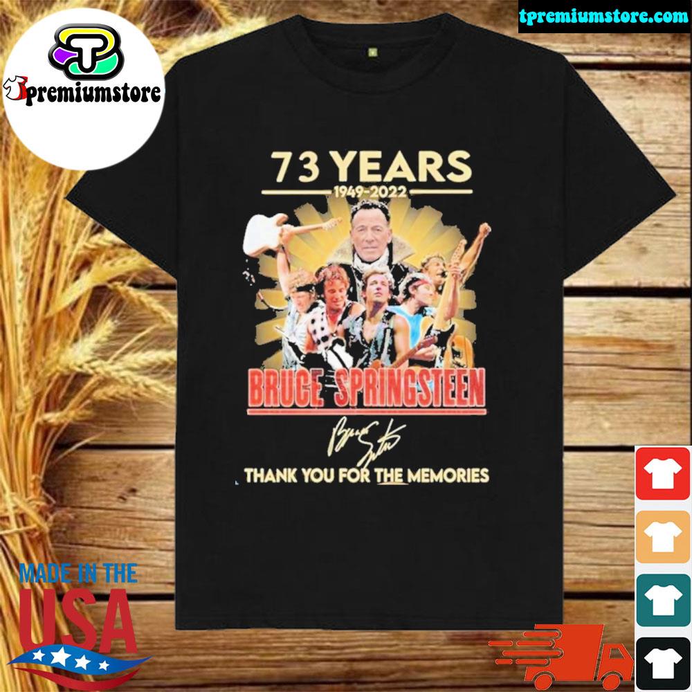 Official official Bruce Springsteen 73 Years 1949-2022 Thank You For The Memories Signatures Shirt