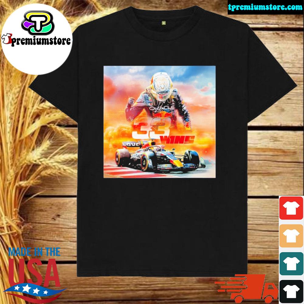 Official oracle red bull racing max verstappen 33 wins shirt