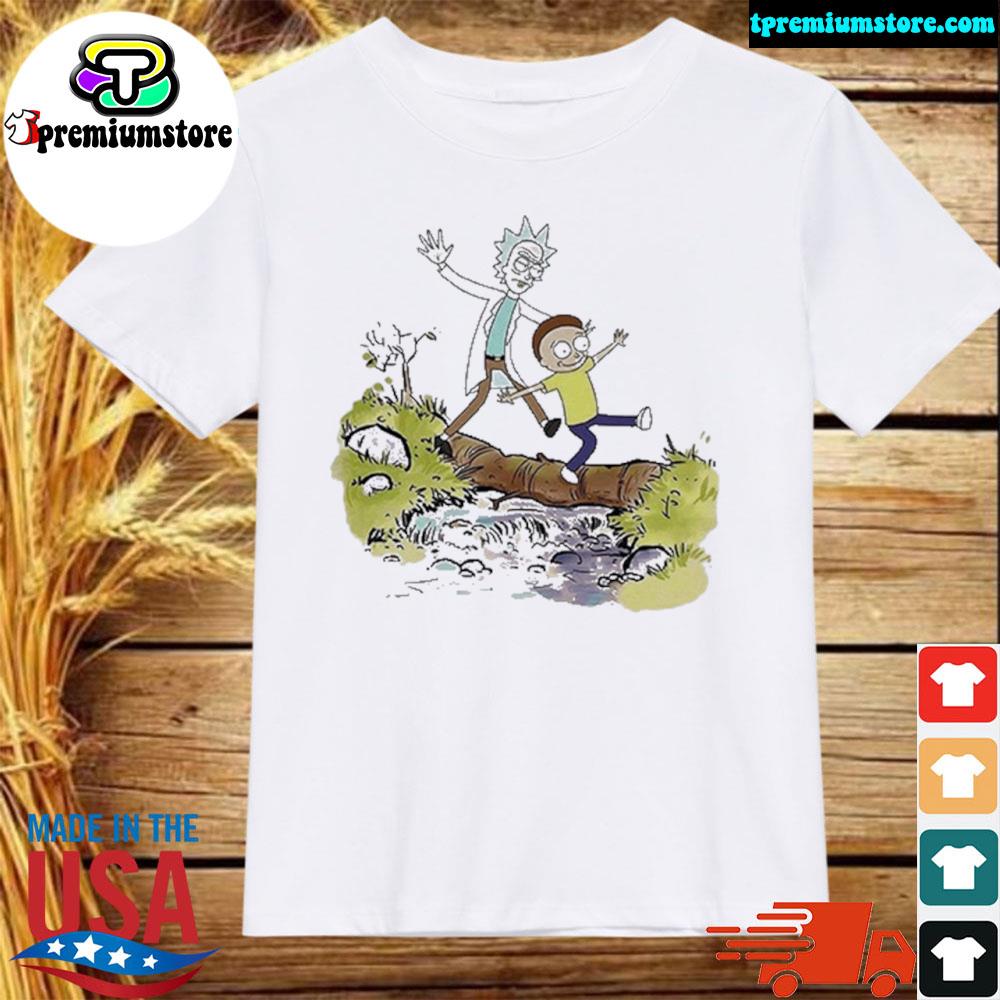 Official rick and Morty X Calvin and Hobbes T-Shirt