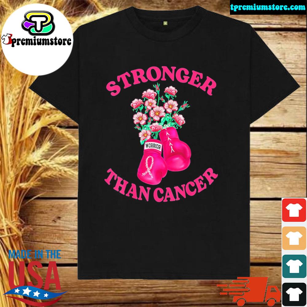Official stronger Than Cancer Boxing Gloves Pink Ribbon Breast Cancer T-Shirt