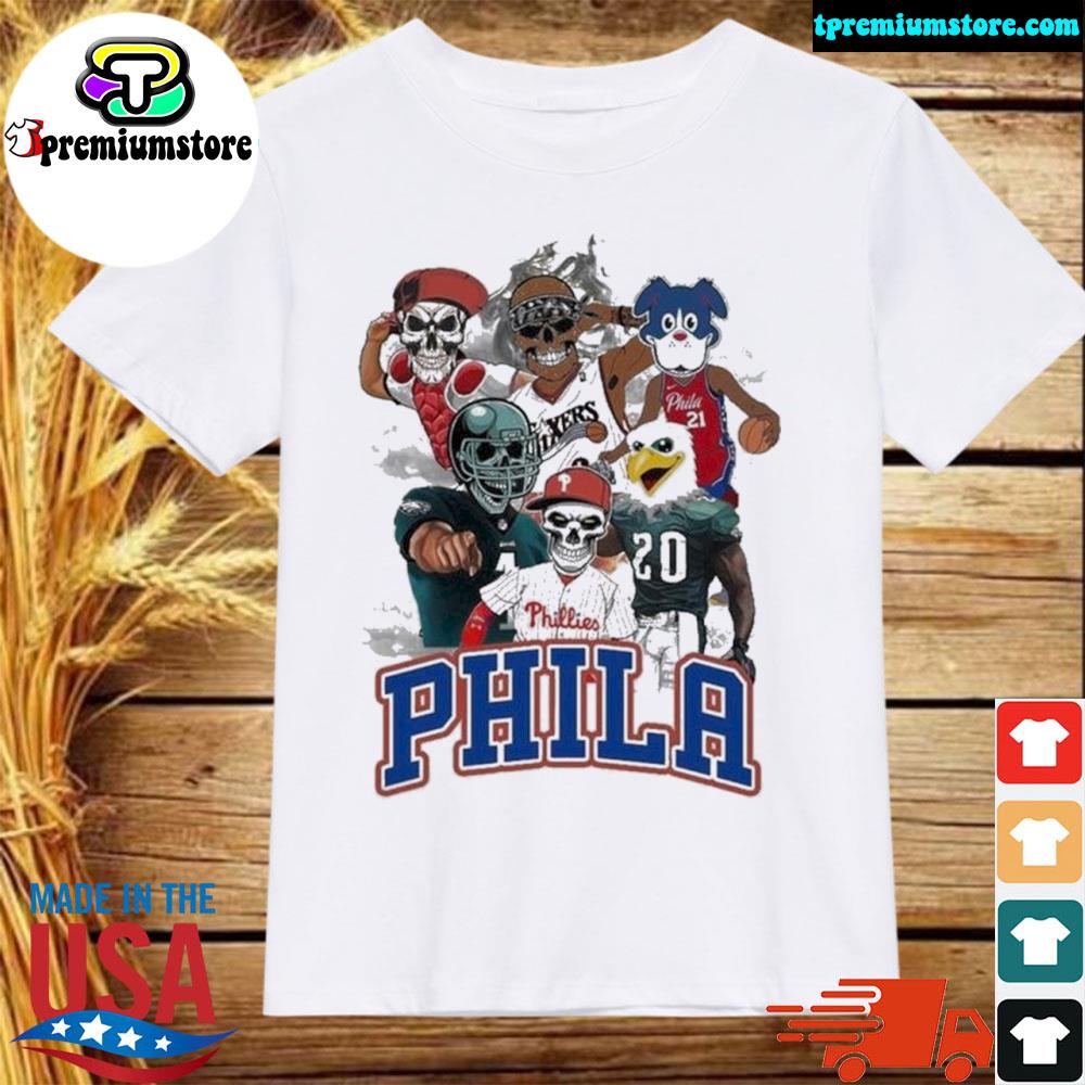 Official the Phila Sports Team Cartoon Skull Shirt