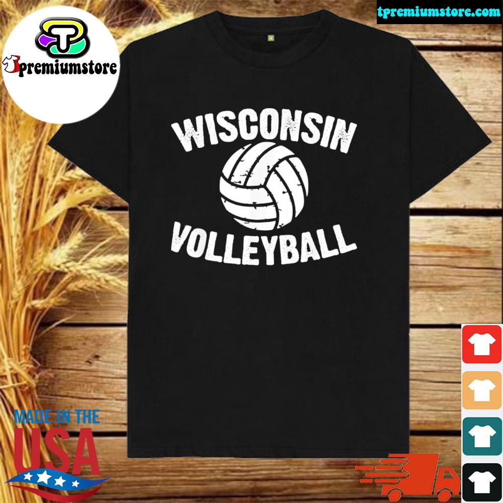 Official wisconsin volleyball style vintage distressed shirt
