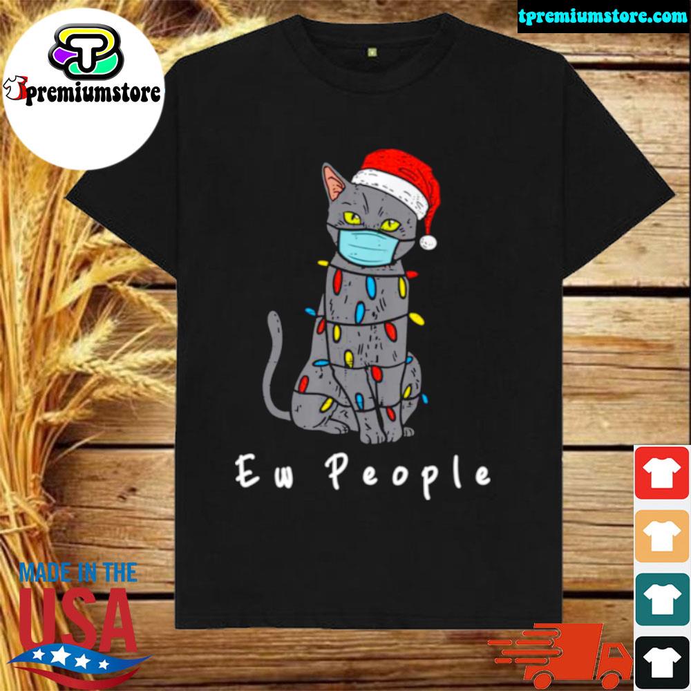Official black Cat Mask Cat Christmas Ew People Merry Catmas shirt
