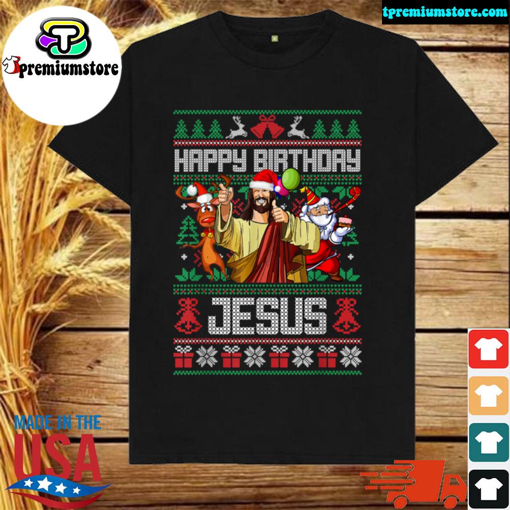 Official christmas Outfit Happy Birthday Jesus Holiday Ugly Sweater T Shirt