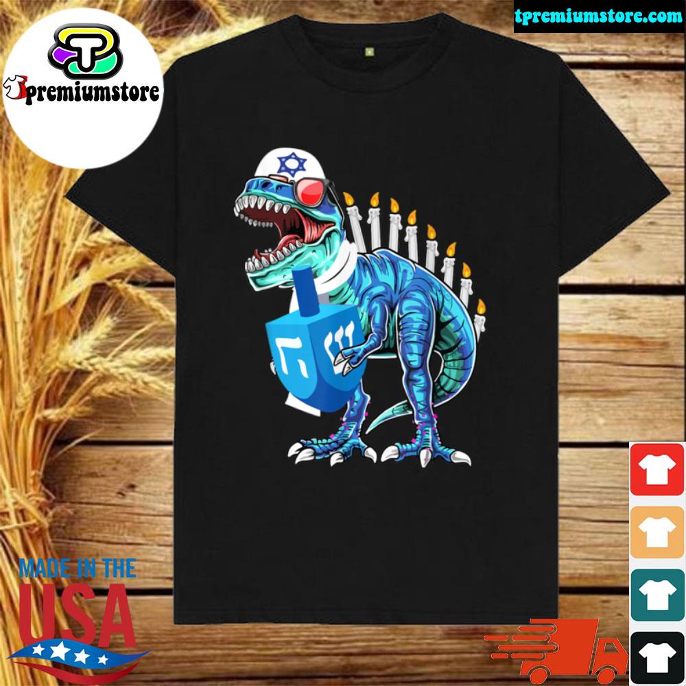 Official menorasaurus Rex Dinosaur T Rex Hanukkah Shirt for Boys Kids T Shirt