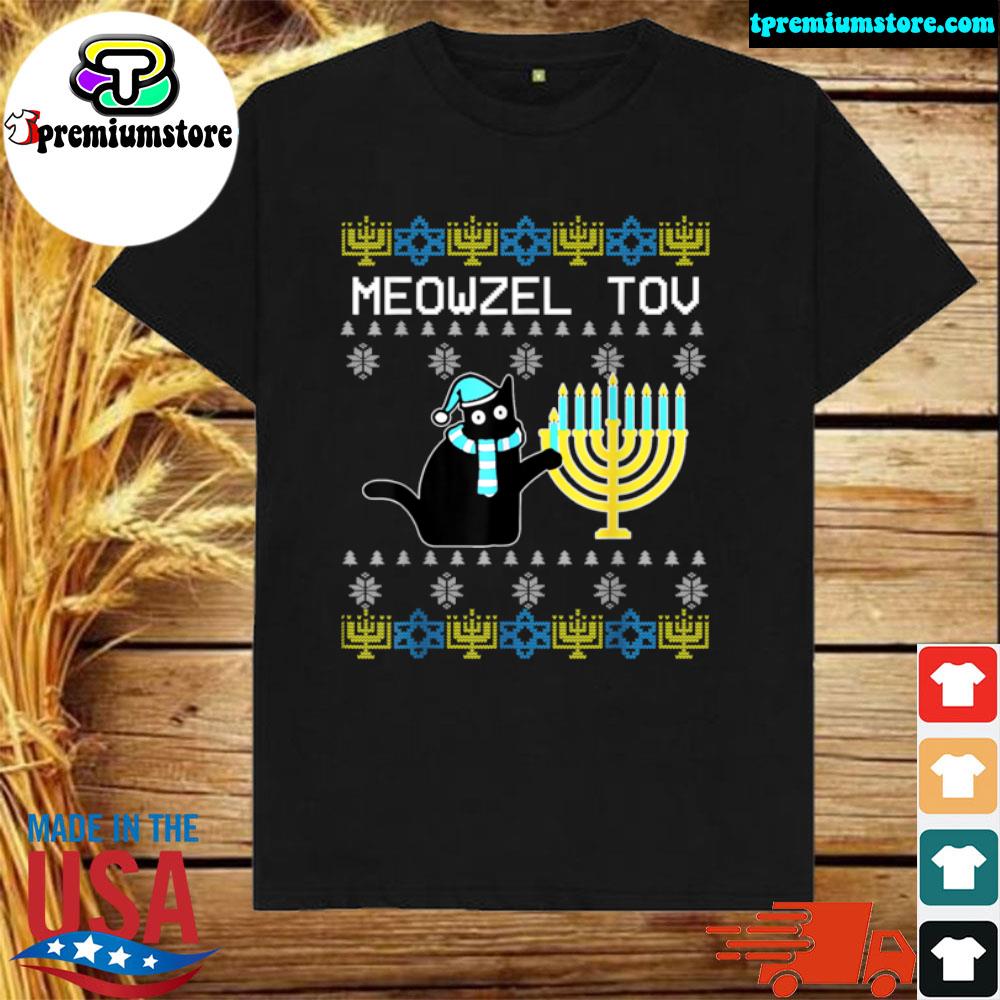 Official meowzel-Tov-Chanukah-Jewish-Cat-Owner-Ugly-Hanukkah-T-Shirt-1