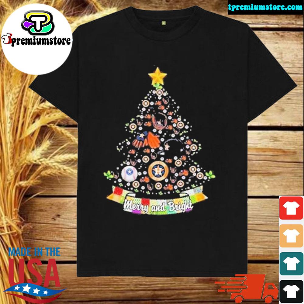 Official Merry And Bright Los Houston Astros MLB Christmas tree 2022 T-shirt