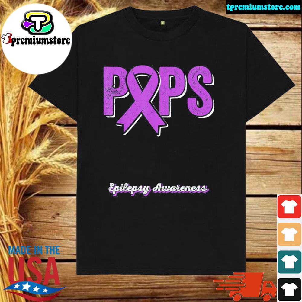 Official pops of a Warrior Epilepsy Pops Purple Ribbon Support Shirt