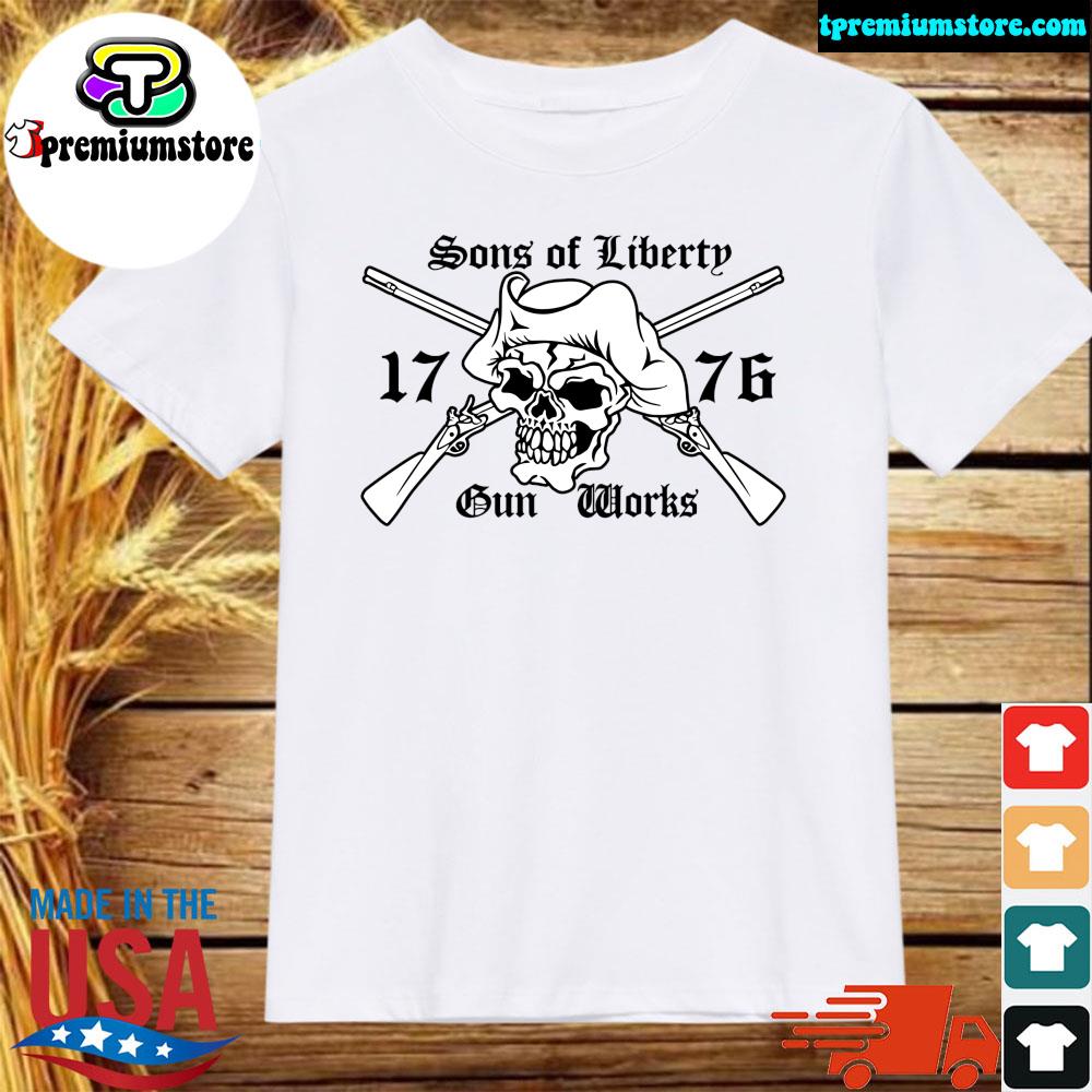 Official sons of liberty gun works black with white mens solgw logos shirt